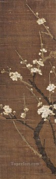 Qian Xuan Painting - white plum blossom old China ink